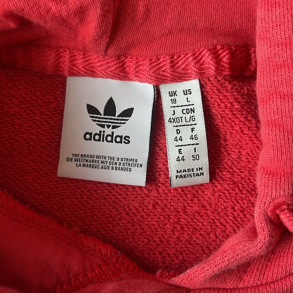 Adidas Originals Women's Adicolor Trefoil Hoodie - Size Large Power Pink - Picture 11 of 12